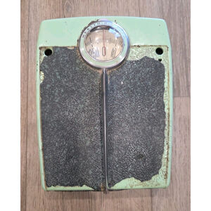 Health O Meter Teal Green Handle Retro Beautiful Bathroom 1960 VTG Scale Cork